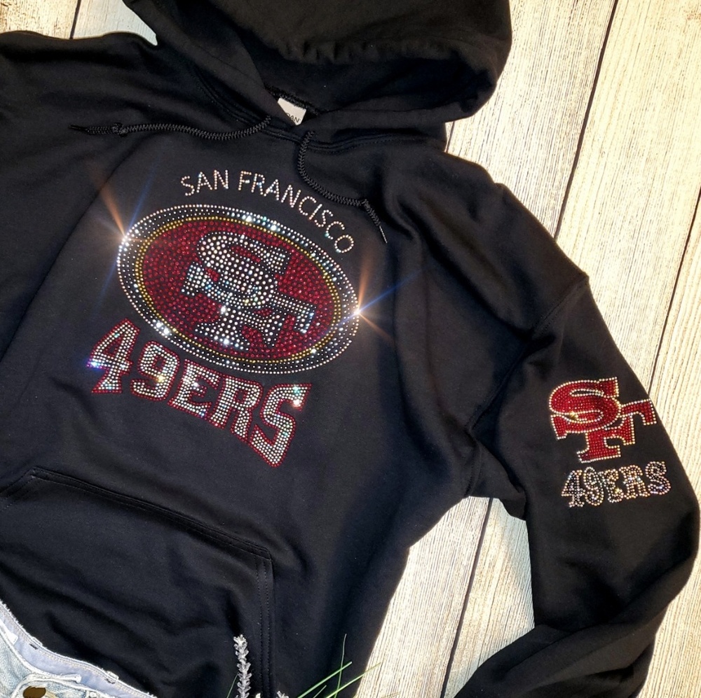 San Francisco 49ers Rhinestone Hoodie all sizes - Picture 2 of 7